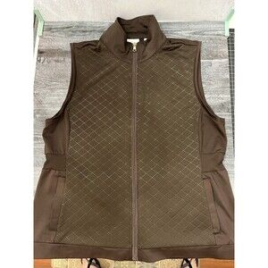 EP Pro Tour Tech Golf Vest Large Full Zip Stretch Brown
